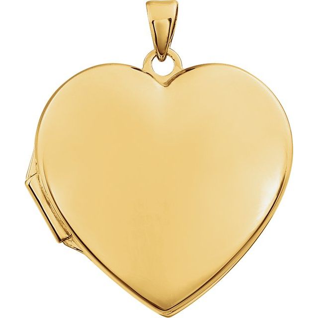 14K Yellow Engravable Heart Locket