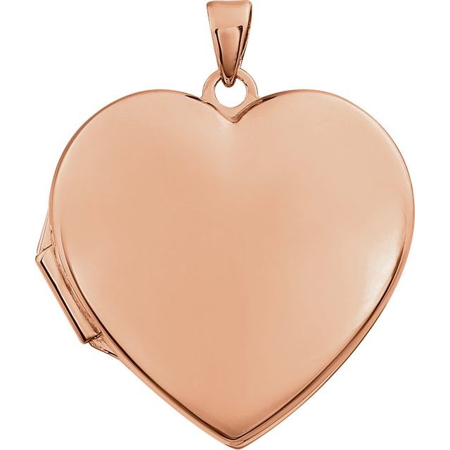 14K Rose Engravable Heart Locket