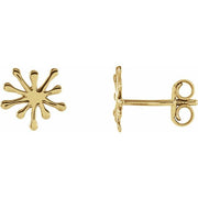 14K Yellow Burst Stud Earrings