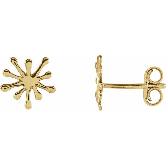 14K Yellow Burst Stud Earrings