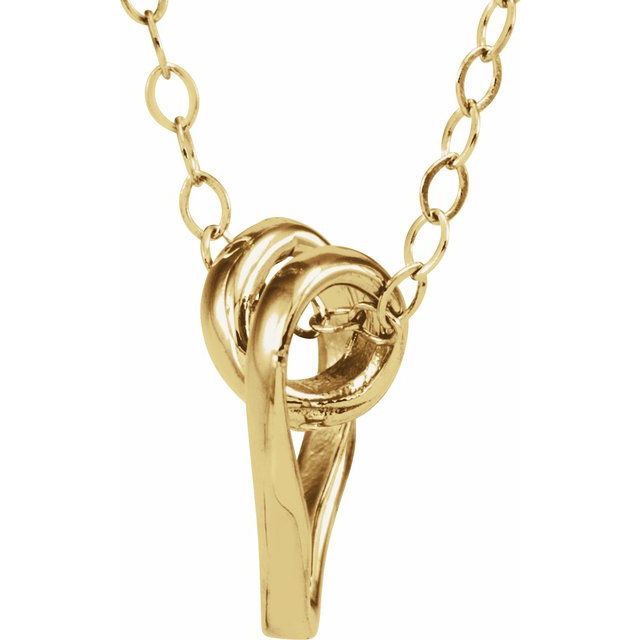 14K Yellow Youth Ribbon Heart 15' Necklace