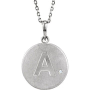 Sterling Silver .005 CT Natural Diamond Initial A 18' Necklace