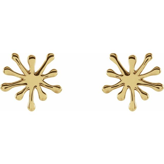 14K Yellow Burst Stud Earrings
