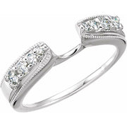 14K White 1/4 CTW Natural Diamond Enhancer Ring