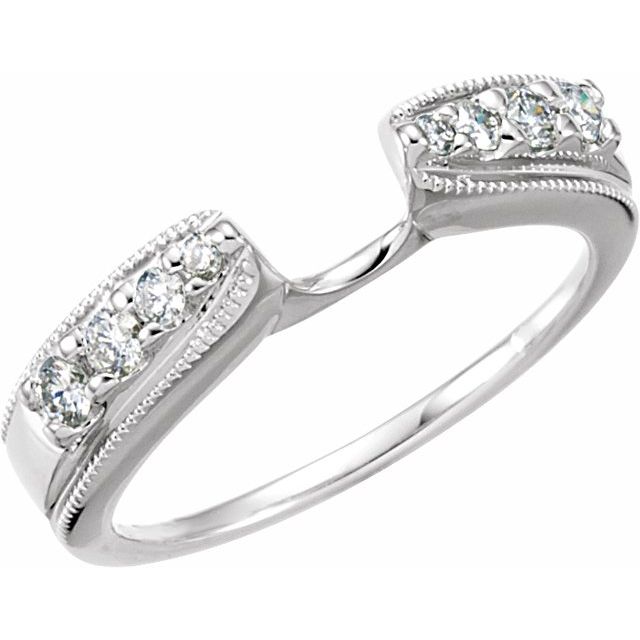 14K White 1/4 CTW Natural Diamond Enhancer Ring