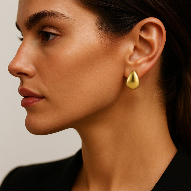 14K Yellow Electroform Teardrop Earrings