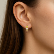 14K Yellow Natural Citrine & 1/4 CTW Natural Diamond Earrings
