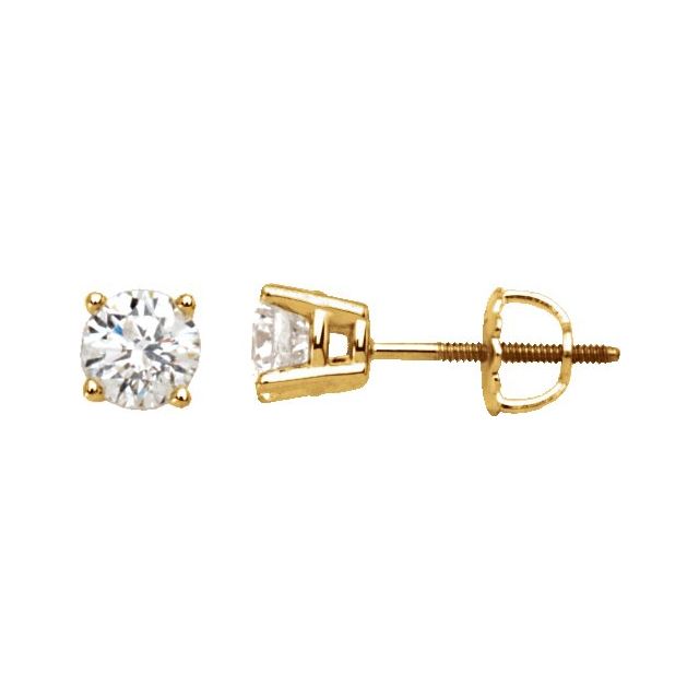 14K Yellow 3/4 CTW Natural Diamond Stud Earrings