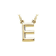 14K Yellow Block Initial E 16' Necklace