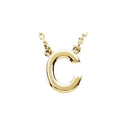 14K Yellow Block Initial C 16' Necklace