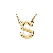 14K Yellow Block Initial S 16' Necklace
