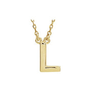 14K Yellow Block Initial L 16' Necklace