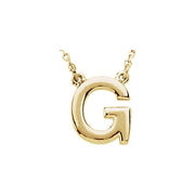 14K Yellow Block Initial G 16' Necklace