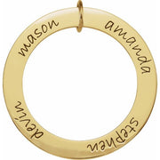 18k Yellow Vermeil Posh Mommy® Engravable Forever Loop Pendant