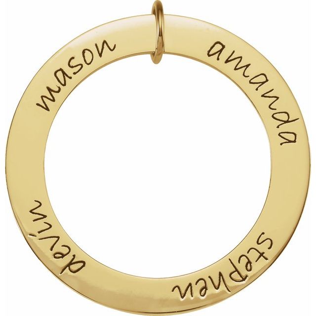 18k Yellow Vermeil Posh Mommy® Engravable Forever Loop Pendant