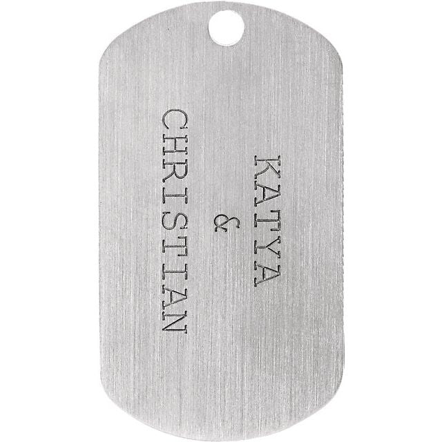 14K White Posh Mommy® Engravable Daddy Dog Tag
