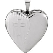 Sterling Silver 25x19 mm Heart Cross Locket