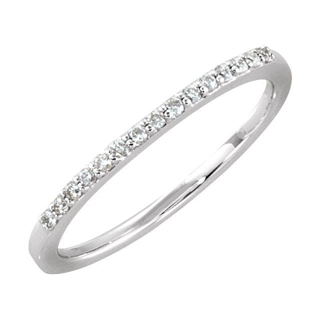 14k White 1/8 Ctw Natural Diamond Anniversary Band
