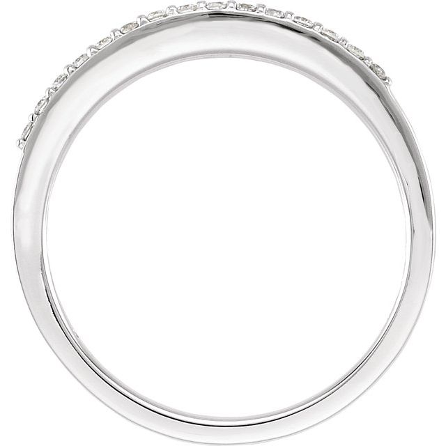 14k White 1/8 Ctw Natural Diamond Anniversary Band
