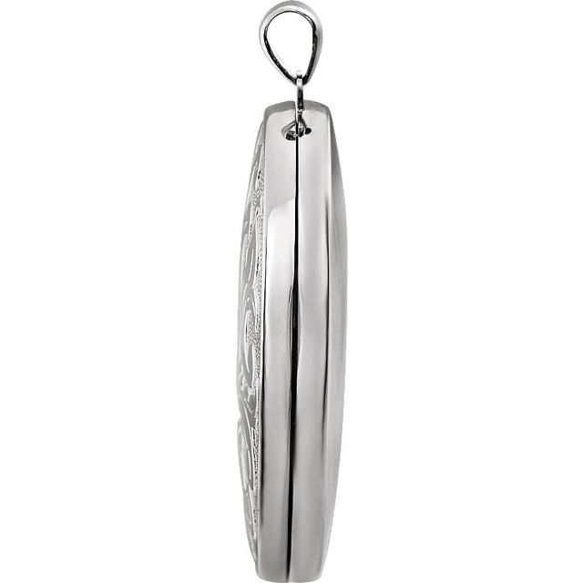 Sterling Silver Engravable Embossed Oval Locket