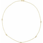 14k Yellow 1 Ctw Natural Diamond 5-station 18' Necklace