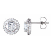 14K White 1 1/3 CTW Natural Diamond Earrings