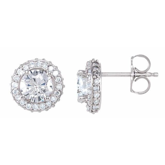 14K White 1 1/3 CTW Natural Diamond Earrings