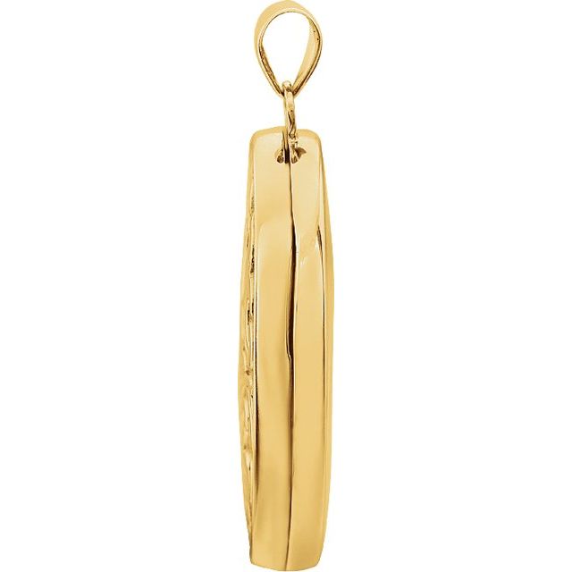 14K Yellow Embossed Oval Locket