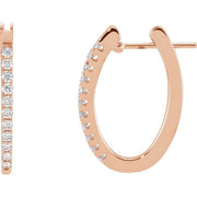 14K Rose 1/3 CTW Natural Diamond Hoop Earrings