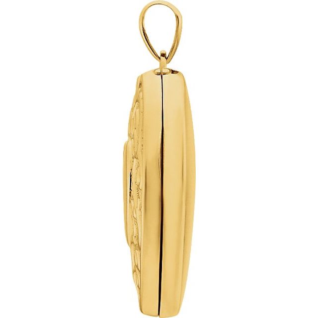 14K Yellow Engravable Heart Locket