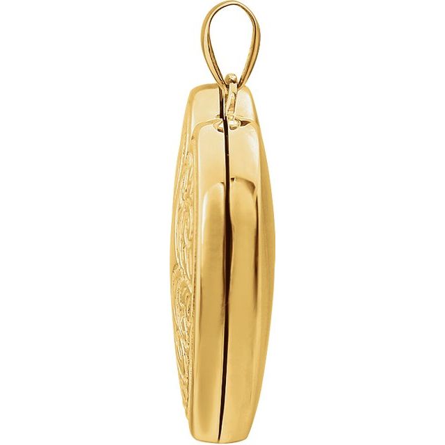 14K Yellow Engravable Heart Locket