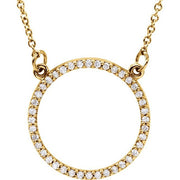 14K Yellow 1/5 CTW Lab-Grown Diamond Circle 16' Necklace