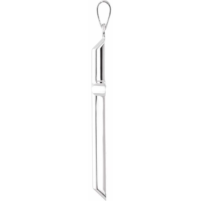 14K White 39.25x22 mm Unadorned Cross Pendant