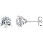 14k White 2 Ctw Natural Diamond Stud Earrings