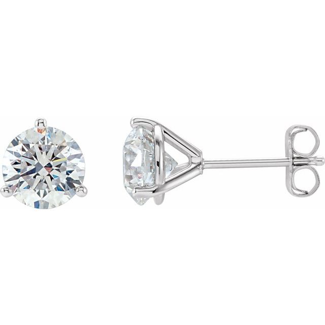 14k White 3/4 Ctw Natural Diamond Stud Earrings