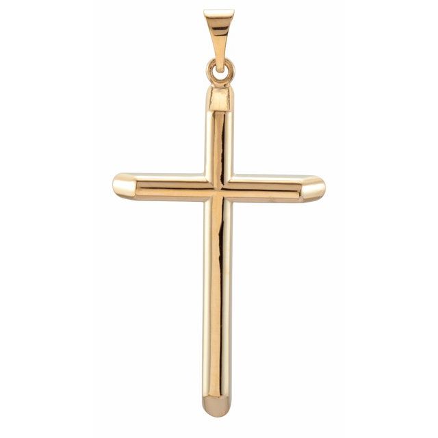 14K Yellow 39.25x22 mm Unadorned Cross Pendant