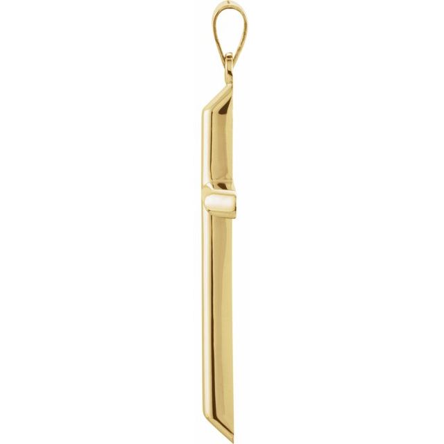 14K Yellow 39.25x22 mm Unadorned Cross Pendant