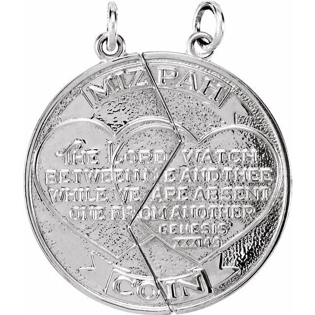 Sterling Silver Miz Pah Coin Left Pendant