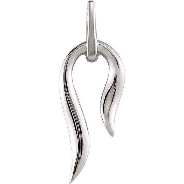 14k White Freeform Pendant