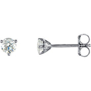 14k White 1/3 Ctw Natural Diamond Stud Earrings