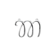 Sterling Silver Script Initial M Necklace Center