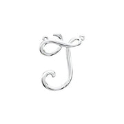 14K White Script Initial J Necklace Center