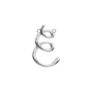 Sterling Silver Script Initial E Necklace Center