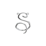Sterling Silver Script Initial S Necklace Center