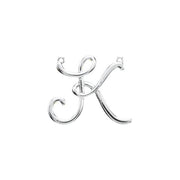 Sterling Silver Script Initial K Necklace Center