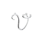 Sterling Silver Script Initial V Necklace Center