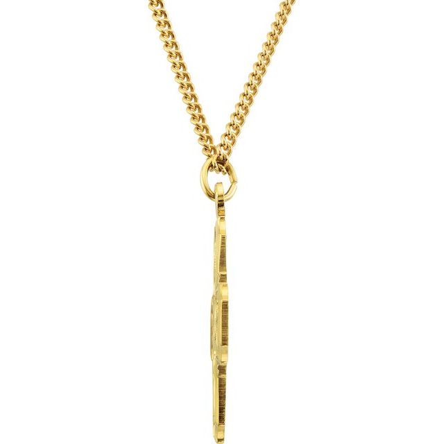 24K Yellow Gold-Plated Sterling Silver Four-Way Cross 24' Necklace