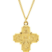 24K Yellow Gold-Plated Sterling Silver Four-Way Cross 24' Necklace