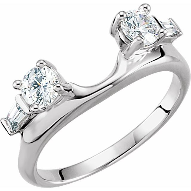 14k White 1/2 Ctw Natural Diamond Wrap Style Enhancer