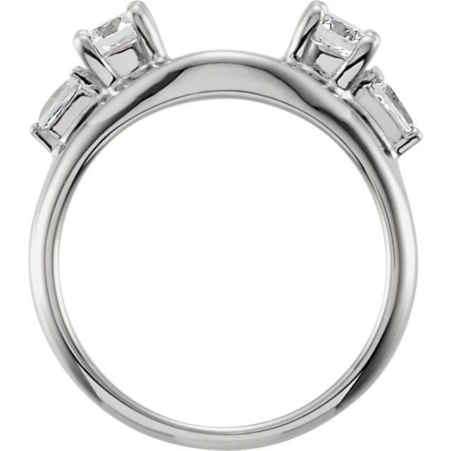 14k White 1/2 Ctw Natural Diamond Wrap Style Enhancer